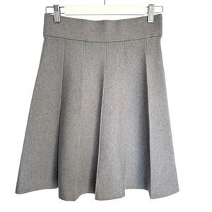 Ann Taylor Pleated Grey Stretch A-Line Skirt – Women's XS